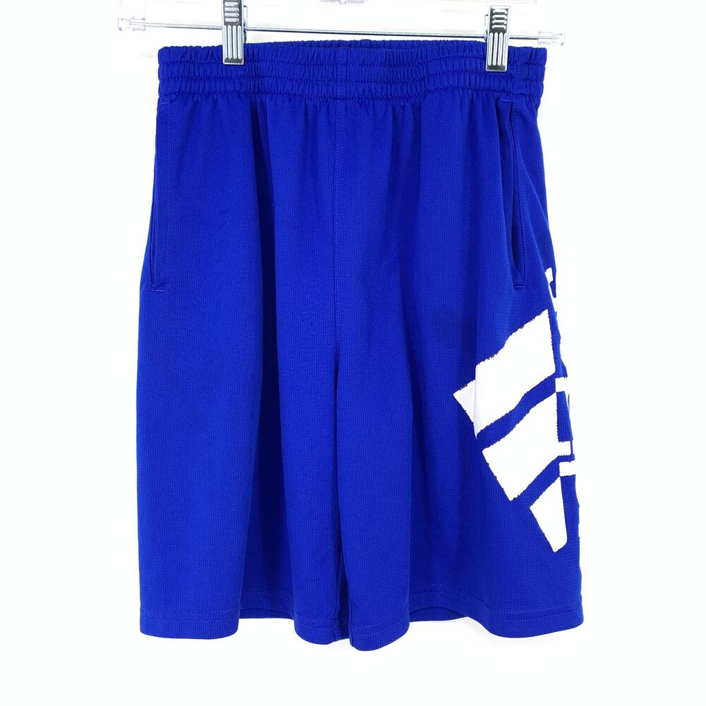 Adidas Basketball Shorts Boys Size Large Blue White Logo
